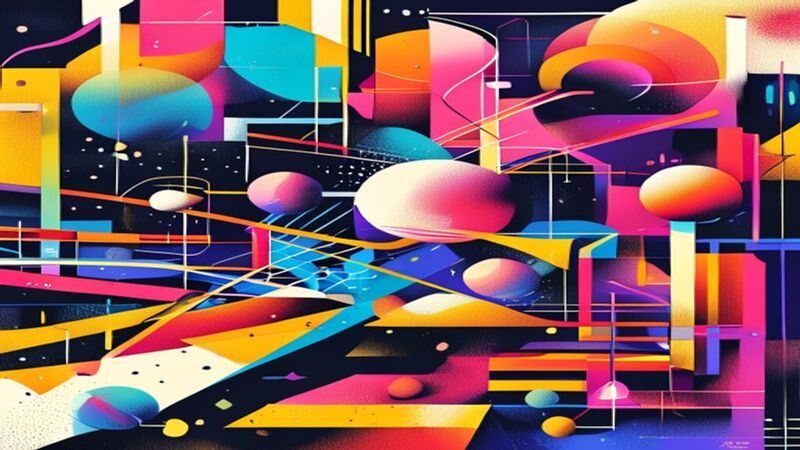 Floating spheres and blocks within a geometric grid