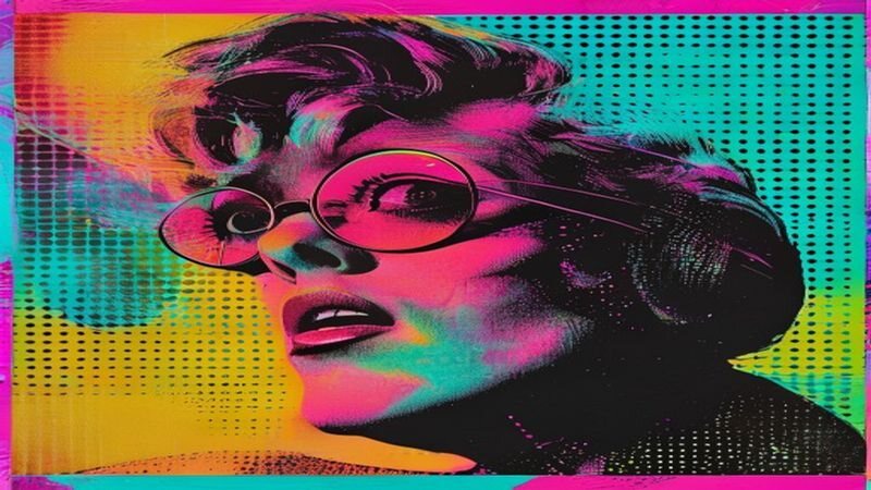 A pop-art portrait wearing sunglasses